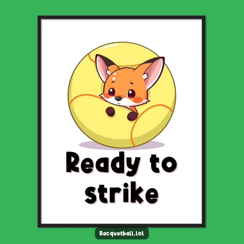 Funny Fox Racquetball Poster - Hilarious Wall Art for Sports Fans!