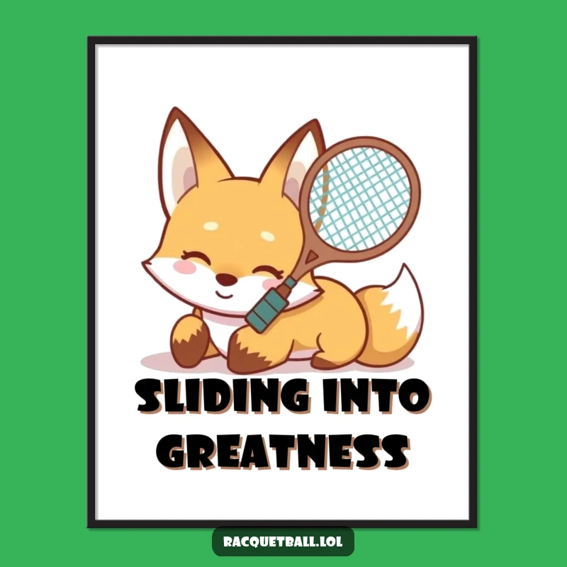 Funny Fox Slide Poster: Racquet Ready, a Brilliant Funny Gift