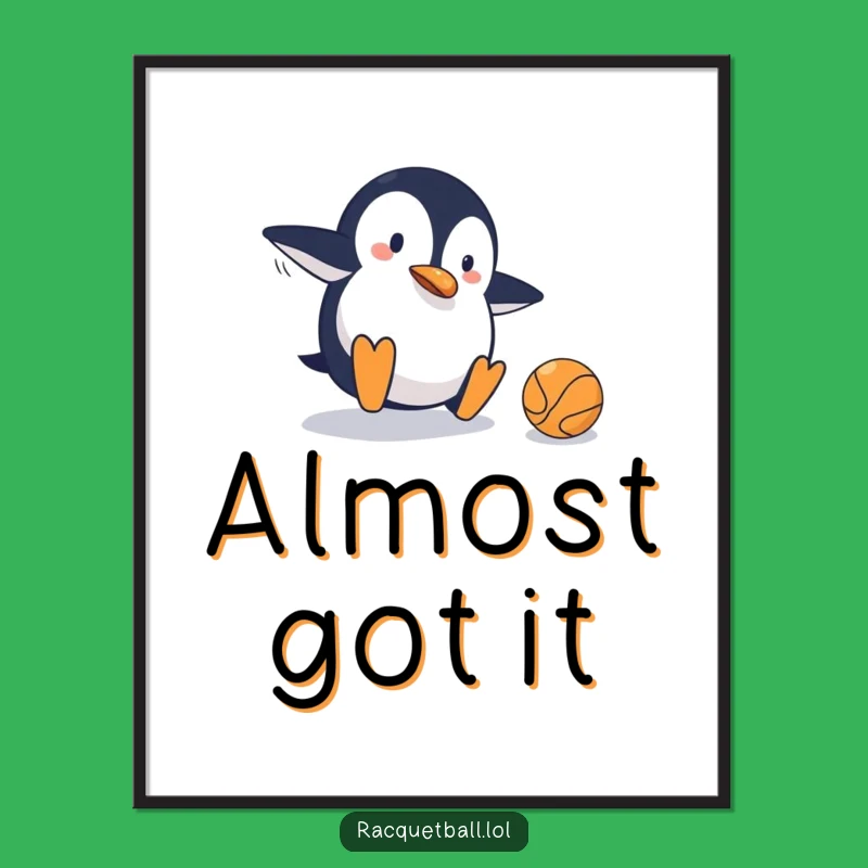 Funny Penguin Tennis Poster: Court Chaos Art, Hilarious Sports Decor