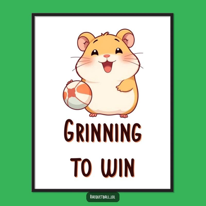 Funny Hamster Poster: Happy Serving Art Print, Cheerful Decor Gift