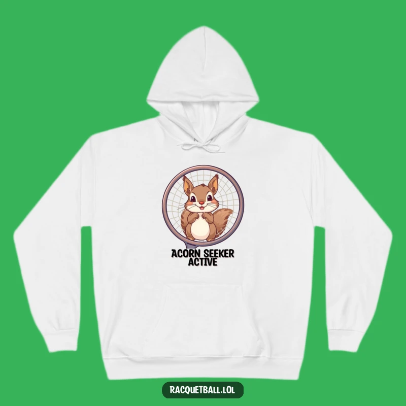 Funny Squirrel Tennis Hoodie: Cozy Up with Playful, Hilarious Action!