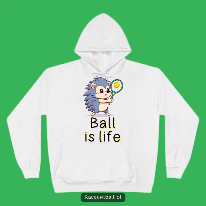 Cozy Funny Hedgehog Tennis Hoodie: Warm Up Your Game!