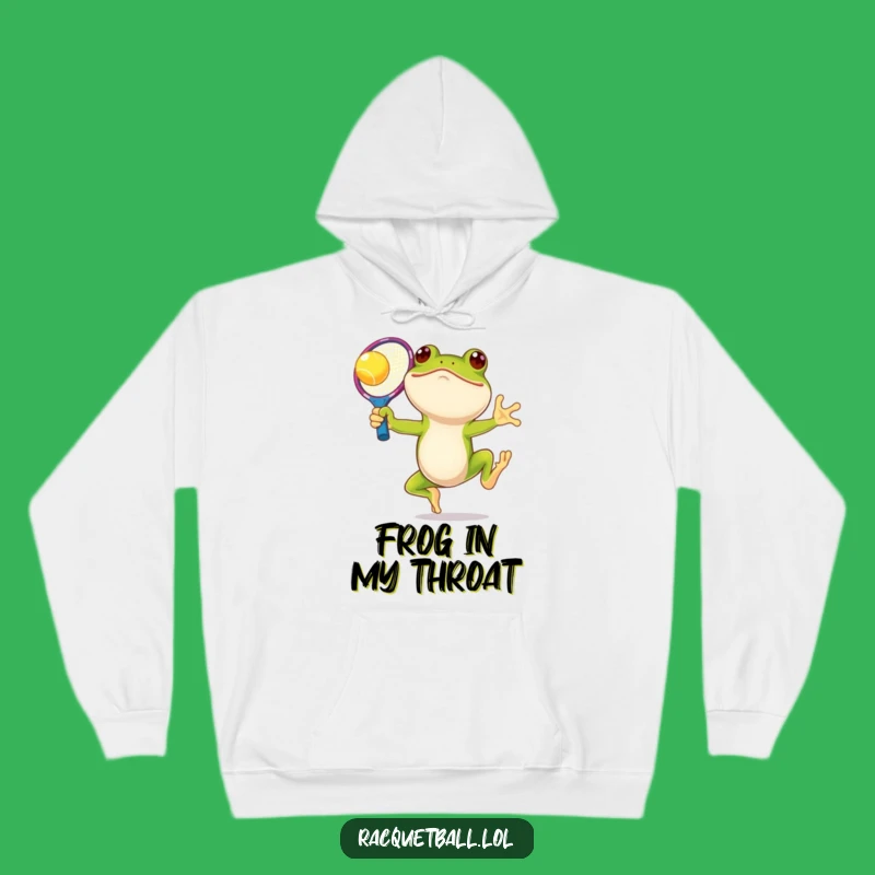Funny Frog Tennis Hoodie: Cozy Leaping Racquet Comfort, Ultimate Humorous Gift