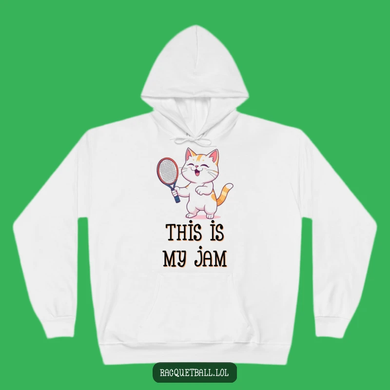 Funny Cat Racquetball Hoodie - Cozy Gamer Gear for Ultimate Fun