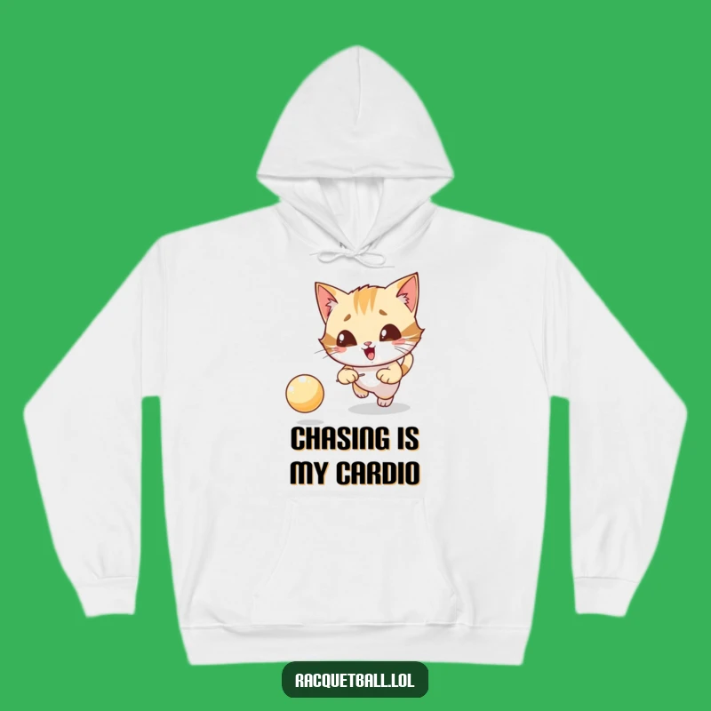 Funny Cat Tennis Hoodie: Cozy Comfort with a Giggling Feline's Focused Play Gift
