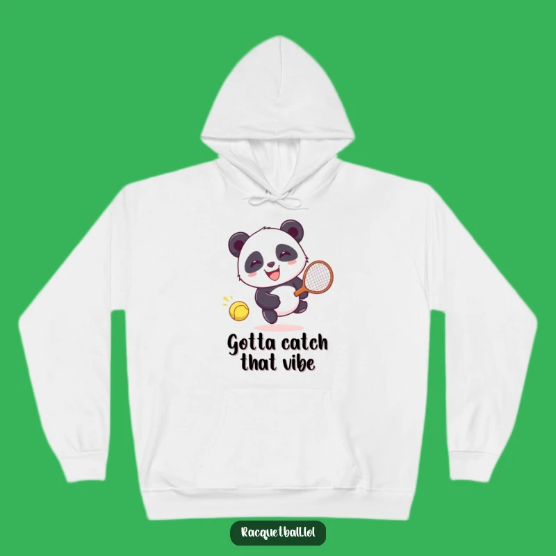 Funny Panda Racquetball Hoodie: Cozy Chase Time, Perfect Funny Gift
