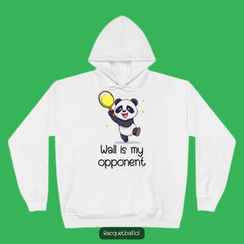 Funny Panda Racquetball Smash Hoodie: Stay Cozy with Aggressive Glee!
