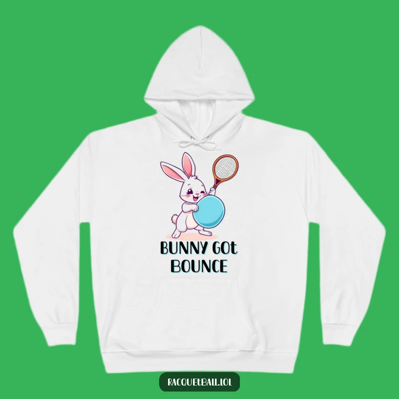 Funny Rabbit Hoodie: Cozy Racquetball Rabbit Sweatshirt, Great Funny Gift