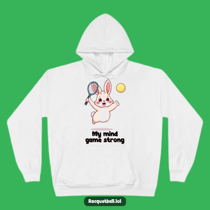 Funny Rabbit Tennis Hoodie: Energetic Bunny Plays Tennis, Cozy Funny Gift