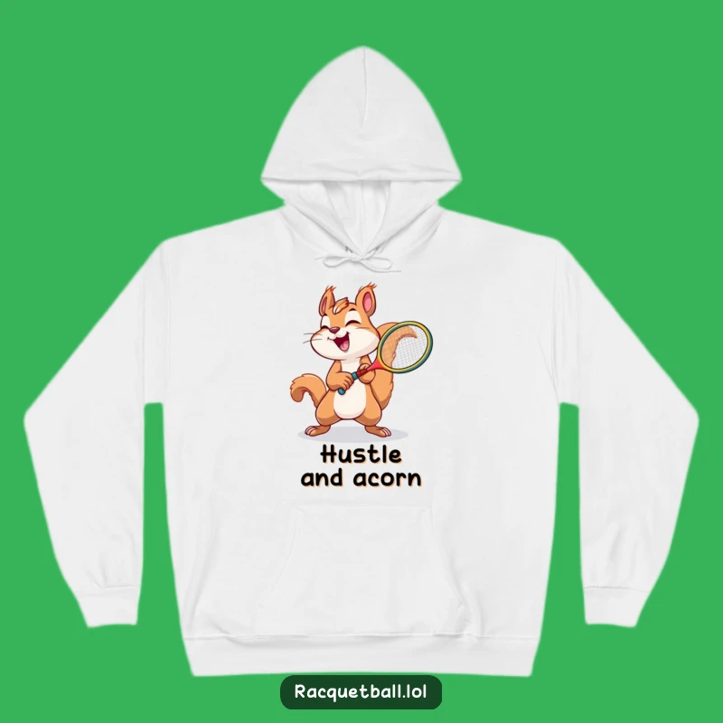 Funny Squirrel Tennis Hoodie: Joyful Squirrel Plays Tennis, Cozy Funny Gift