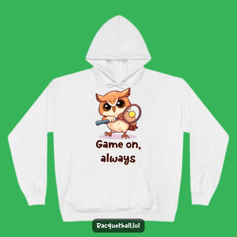 Funny Owl Tennis Hoodie: Cozy & Determined Sports Gift