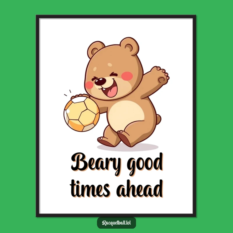 Funny Free Printable Bear Smash Ball Wall Art: Humorous Downloadable Decor