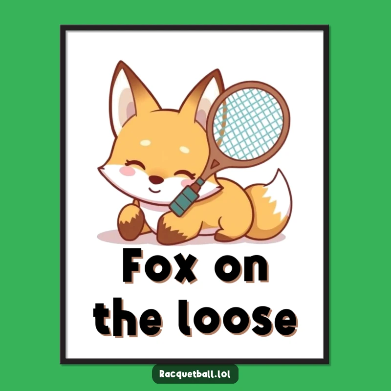 Free Printable Wall Art: Sly Fox Sliding, Humorous Downloadable Decor for an Adventurous Space