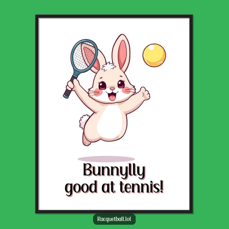 Free Printable Bunny Art: Excited Rabbit Leaping Funny Downloadable Wall Art
