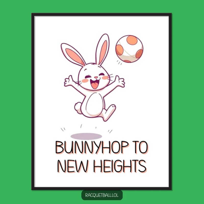 Free Printable Funny Bunny Leaping Wall Art - Joyful DIY Downloadable Decor