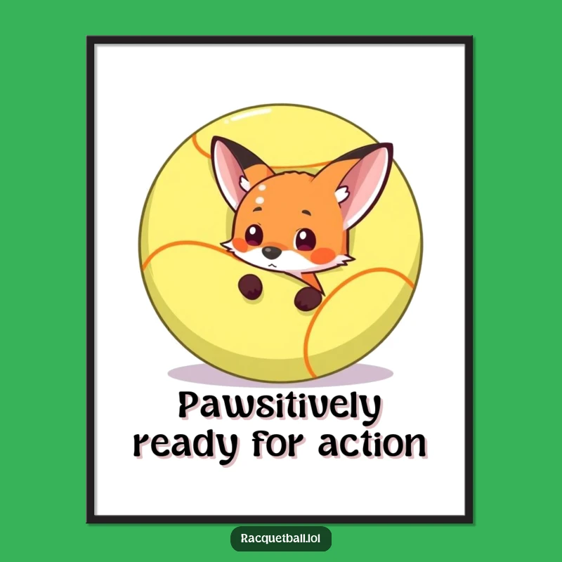 Free Printable Funny Fox Wall Art - Racquetball Surprise Downloadable Art for Home Decor