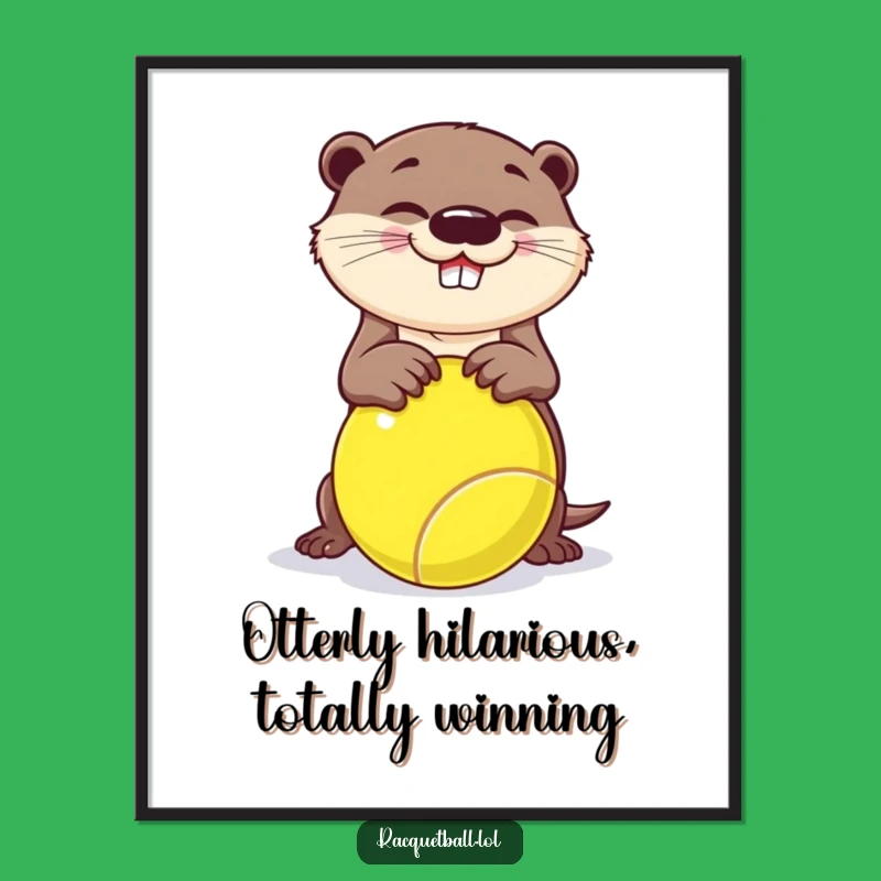 Free Printable Funny Otter Racquetball Art - Comedic Downloadable Decor!