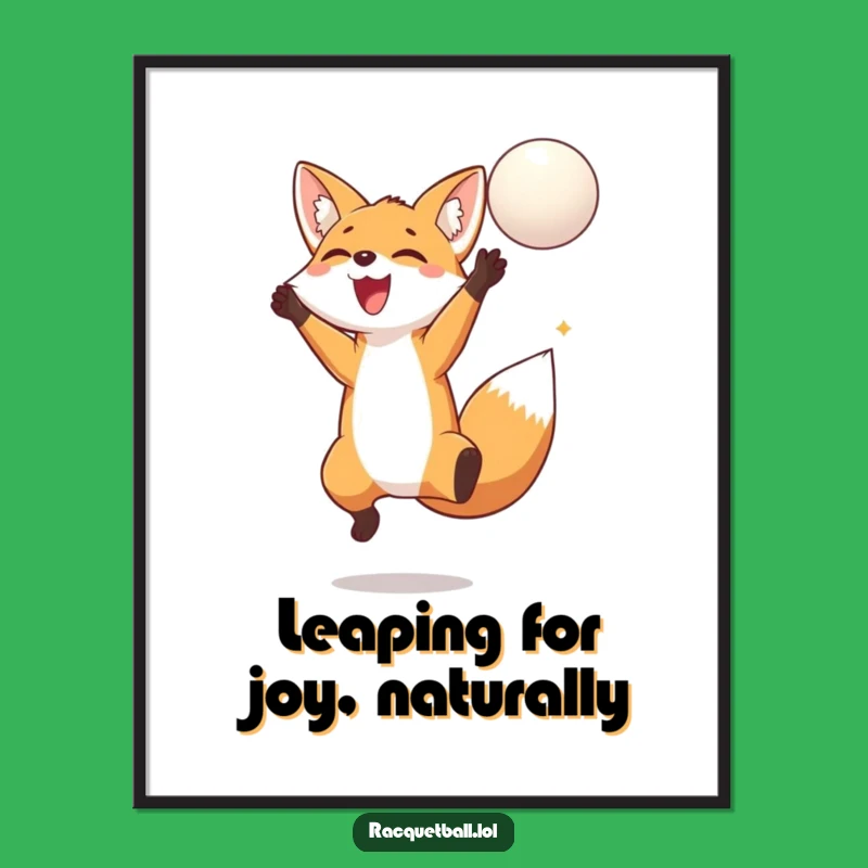 Free Printable Wall Art: Energetic Fox Playing Ball for Playful Home Decor Download