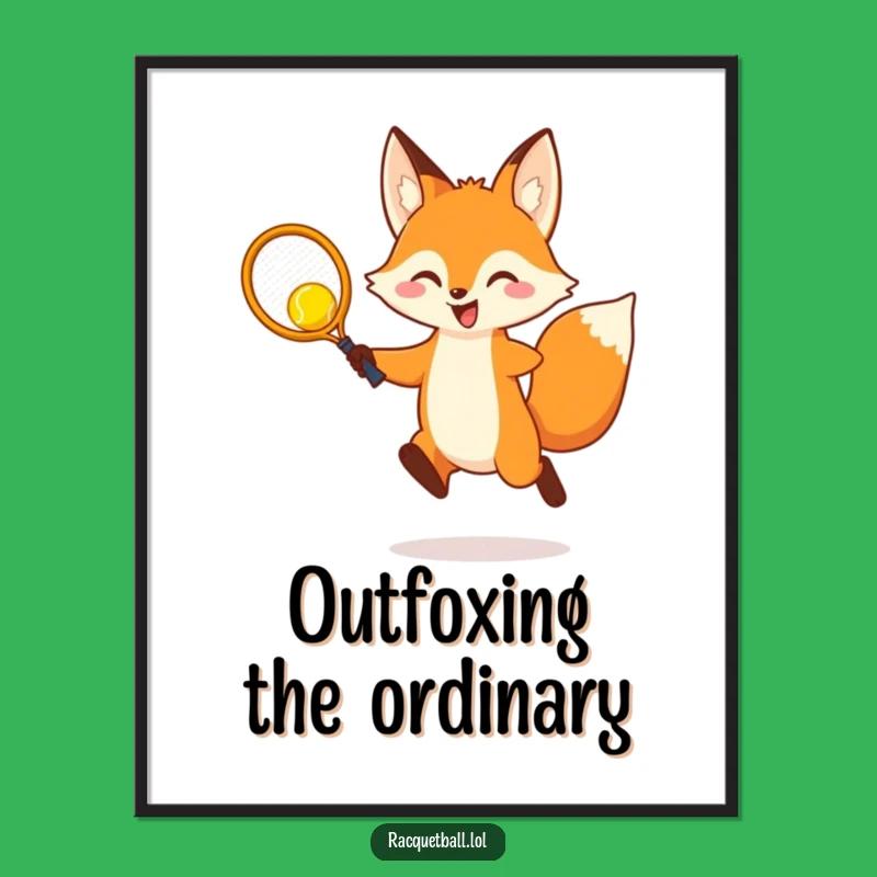 Free Printable Fox Art: Racquet Ready Zone - Funny Downloadable Decor Gift!