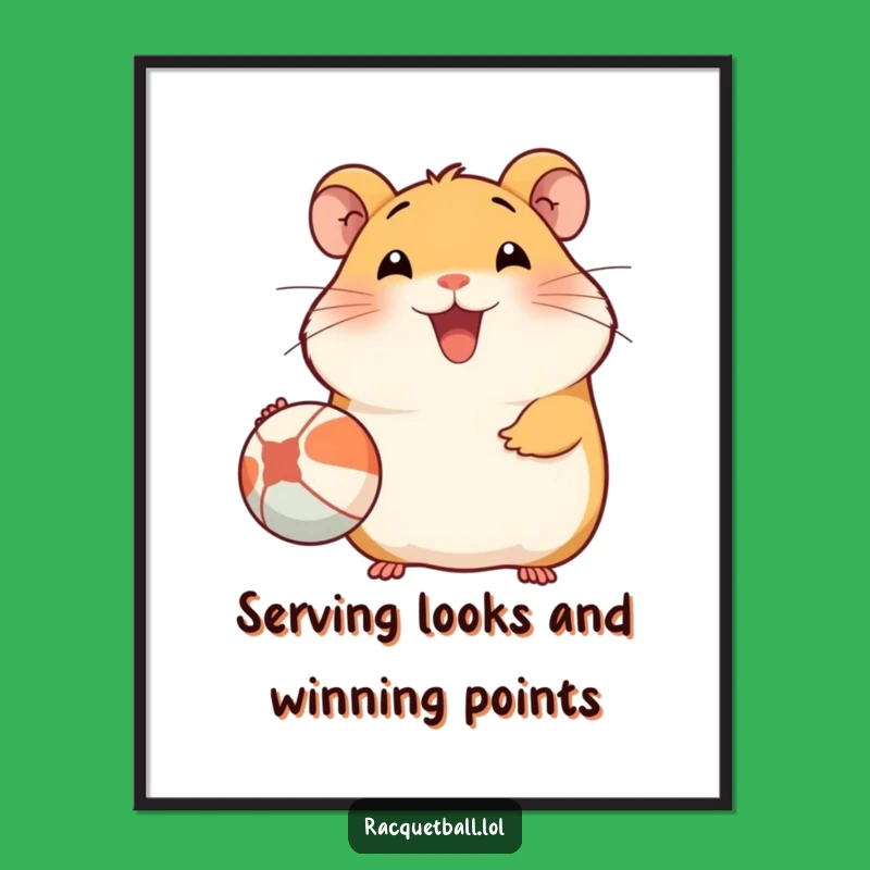 Free Printable Wall Art: Hilarious Hamster Tennis Star, Downloadable Funny Decor!