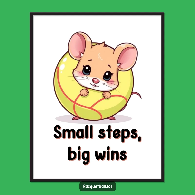 Free Printable Funny Mouse Wall Art, Shy Racquetball Decor, Downloadable Cute Art