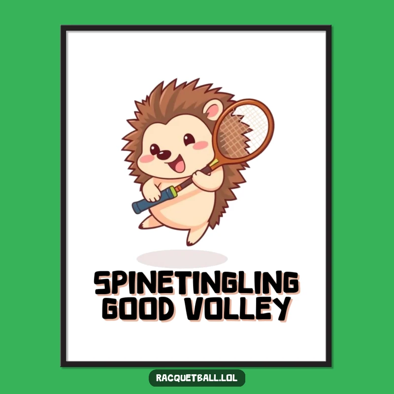 Free Printable Wall Art Funny Hedgehog Tennis Player Downloadable Fun Decor