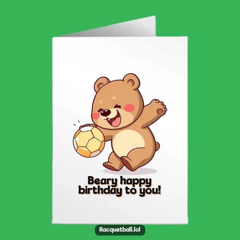 Free Printable Bear Birthday Card: Funny Smash Ball Action, Downloadable DIY Gift
