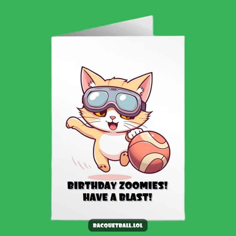 Funny Free Printable Birthday Card: Goggle Cat's Chase - Hilarious DIY Download