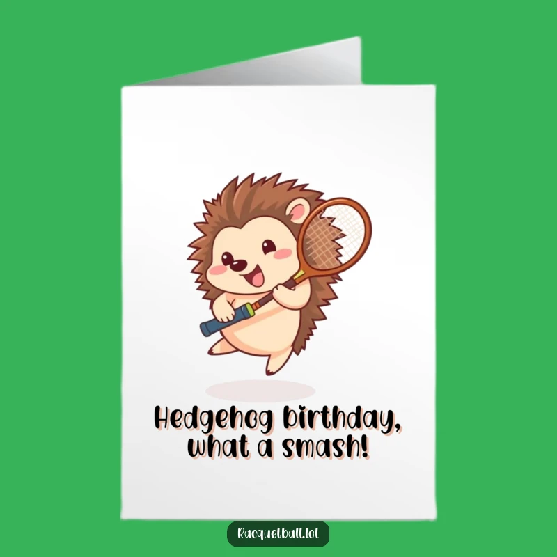 Free Printable Birthday CardFunny Hedgehog Tennis Player Downloadable Card