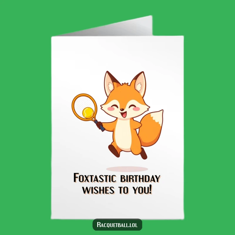 Free Printable Fox Birthday Card: Racquet Ready Fun - Funny Downloadable Gift!