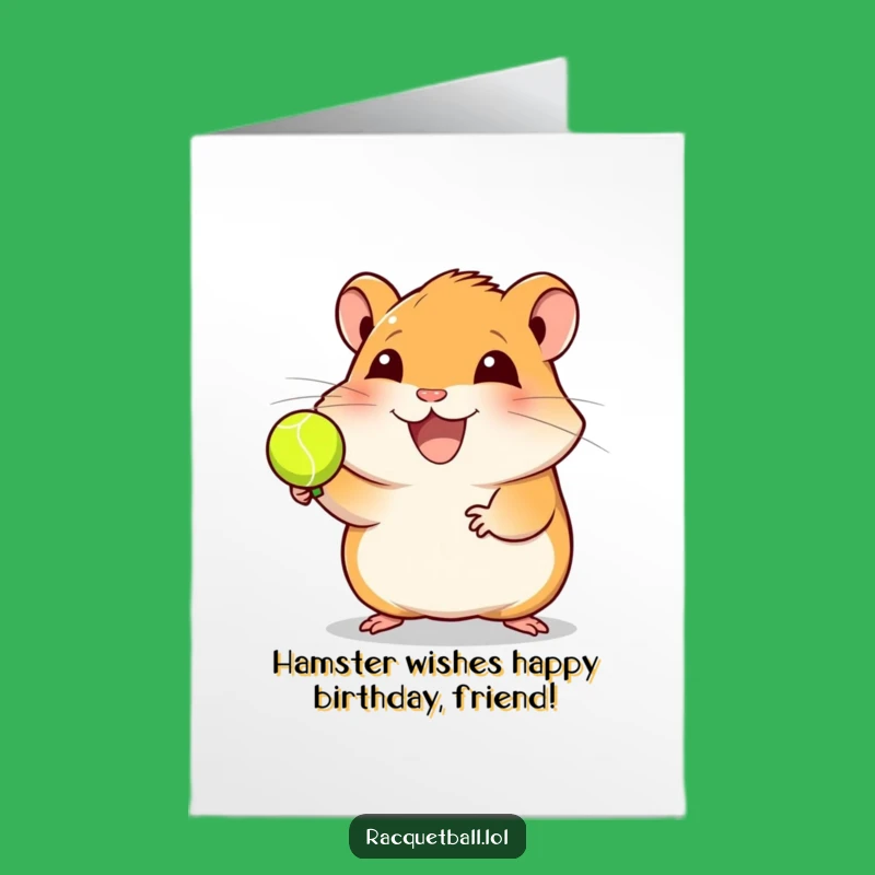 Free Printable Hamster Racquetball Birthday Card: Fun DIY Downloadable for Joy