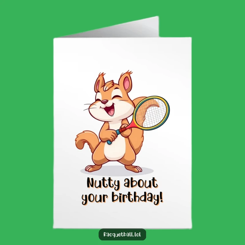 Free Printable Squirrel Birthday Card: Energetic Squirrel Funny Downloadable Gift