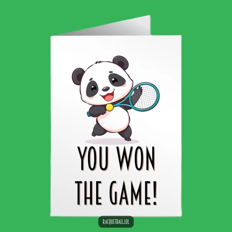 Free Printable Congrats Card: Panda Tennis Champ - DIY Humorous Gift