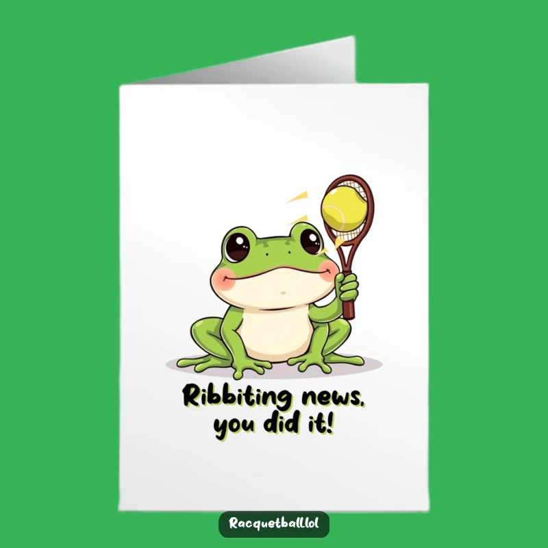 Free Printable Frog Racquetball Congrats Card: Hilarious Downloadable Gift