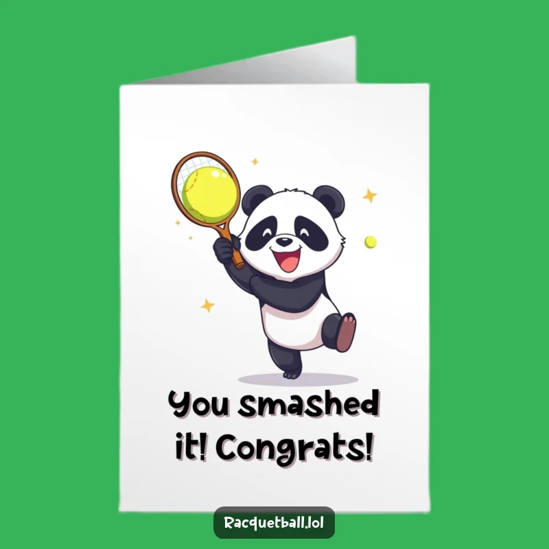 Free Printable Panda Congrats Card: Smash Your Success - Funny Downloadable Gift!