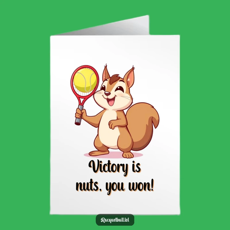 Free Printable Squirrel Racquetball Congrats Card: Hilarious Downloadable Gift