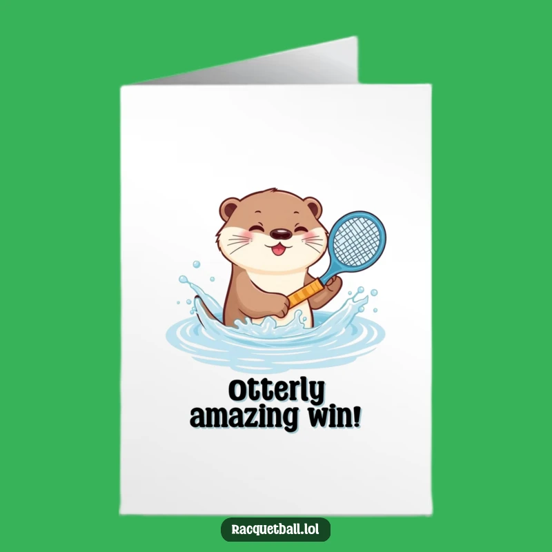 Free Printable Congrats Card Fun Otter Tennis Splash Downloadable