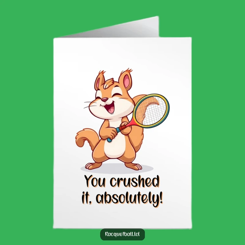 Free Printable Squirrel Congrats Card: Hardworking Squirrel Funny Downloadable Gift