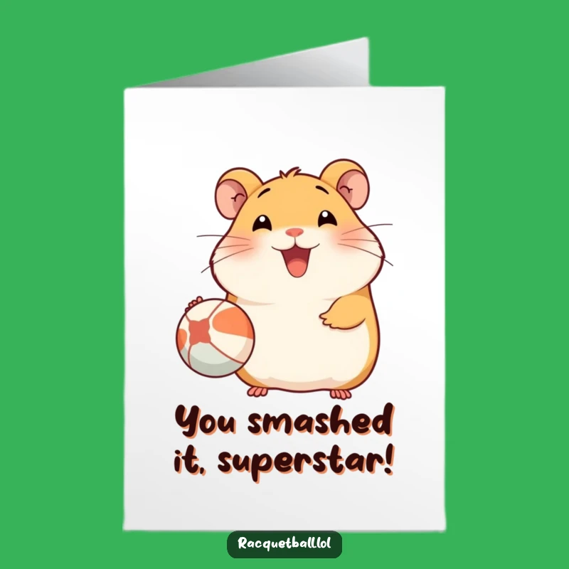 Free Printable Congrats Card: Happy Hamster Tennis Champ, Perfect Downloadable Winner's Gift!