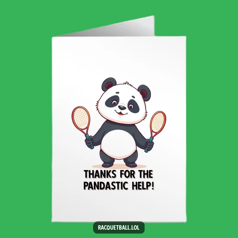 Free Printable Thank You Card: Panda Juggling Racquets - Funny Downloadable Gift of Gratitude