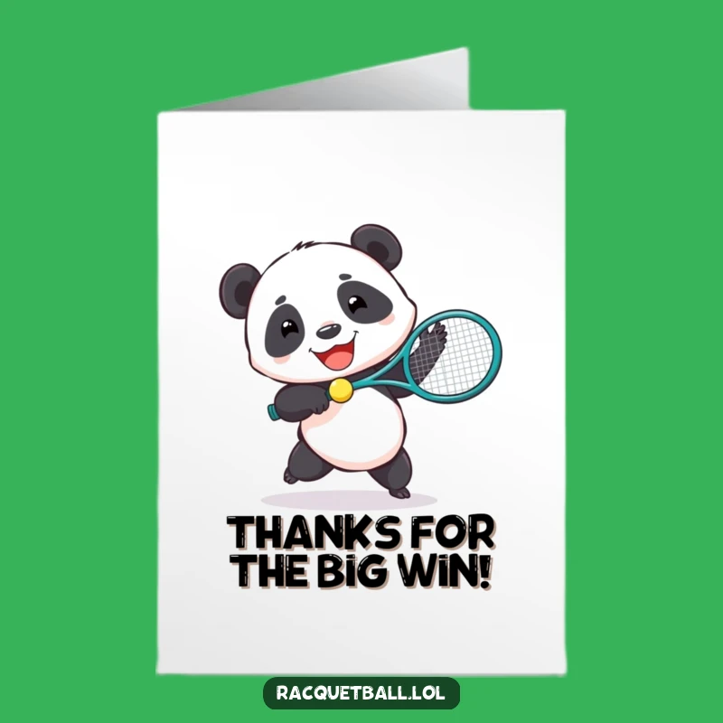 Free Printable Thank You Card: Panda Tennis Champ - Funny Downloadable Gratitude