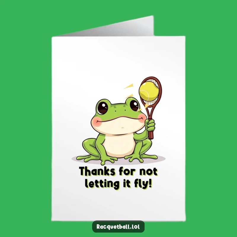 Free Printable Frog Racquetball Thank You Card: Fun Downloadable Gift