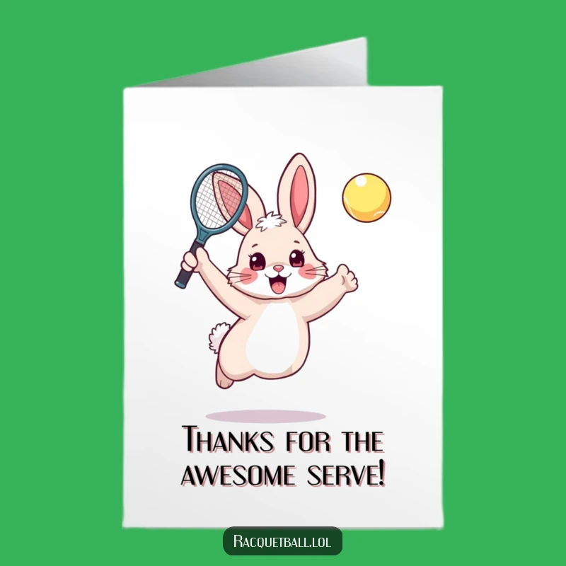 Free Printable Bunny Thank You Card: Hopping Rabbit Funny Downloadable Gift