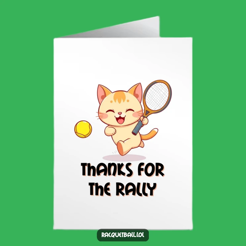 Free Printable Thank You Card: Cat's Playful Thanks, Downloadable Greeting for Energetic Gratitude
