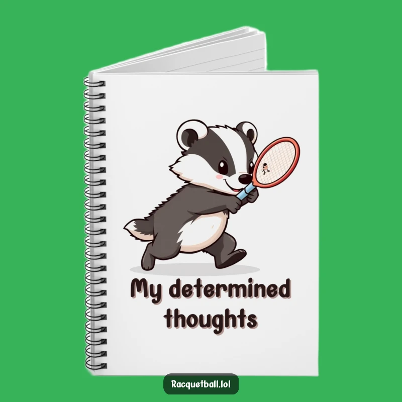 Funny Badger Tennis Notebook: Intense Athlete Racquet Journal, Creative Humorous Gift