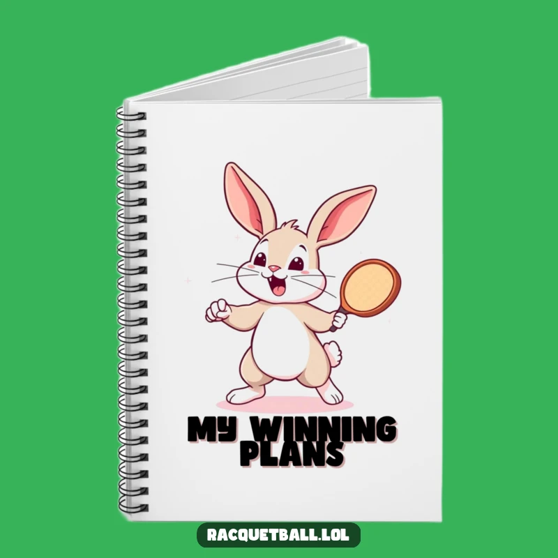 Funny Bunny Racquetball Notebook - Energetic Journal & Gift