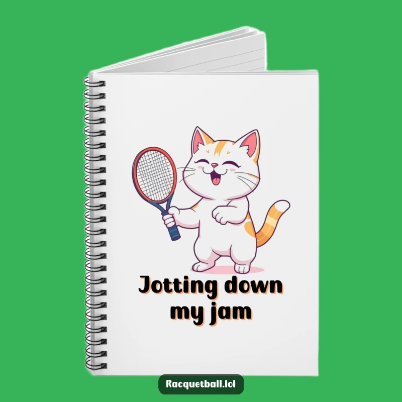 Funny Cat Racquetball Notebook - Jot Down Ideas with Feline Fun