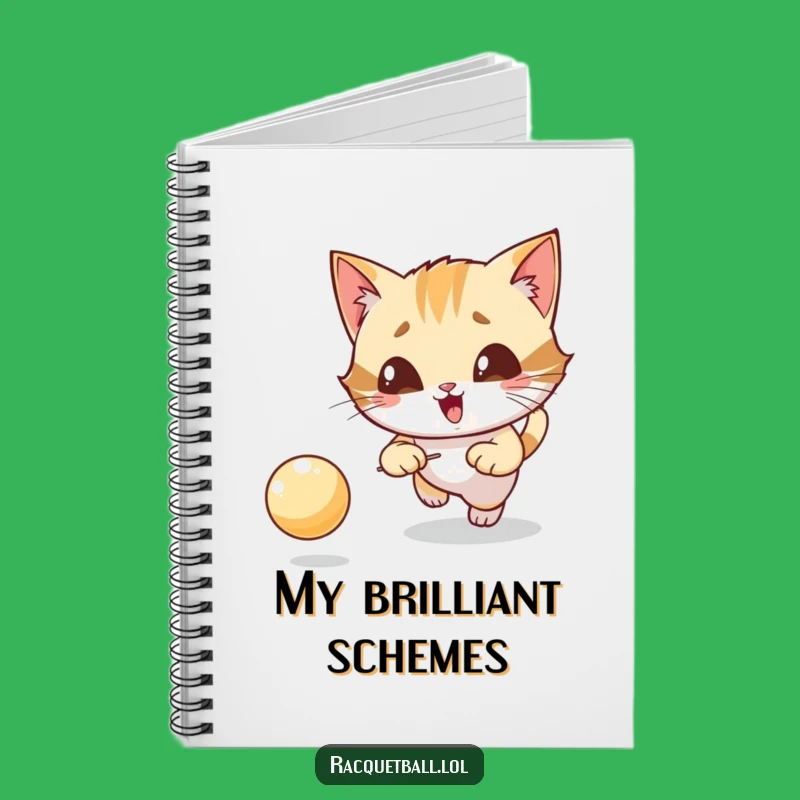 Funny Cat Tennis Notebook: Jot Down Ideas with a Giggling Feline's Focus Gift