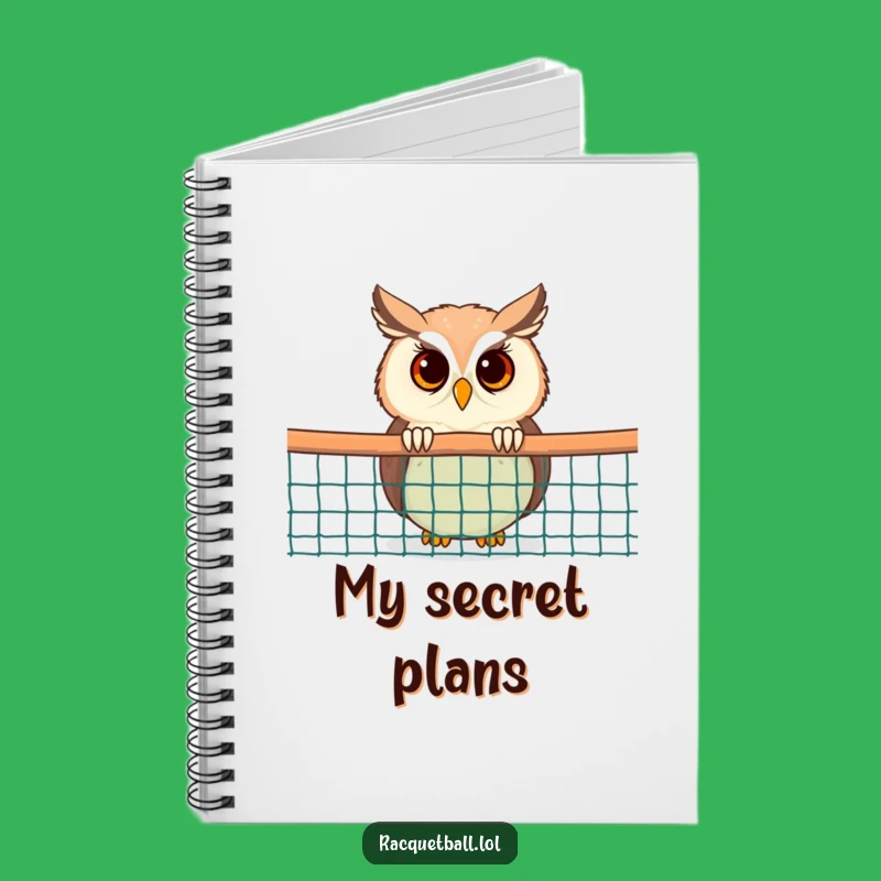 Funny Owl Notebook: Curious Racquetball Journal, Perfect Gift