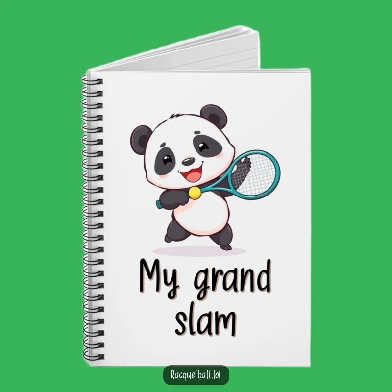 Funny Panda Tennis Notebook - Joyful Bear Journal for Game Plans